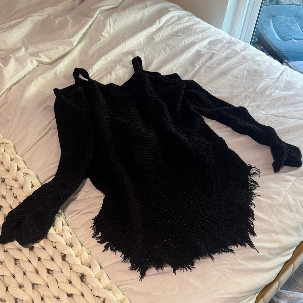 Signature8 Black Off-the-Shoulder Sweater